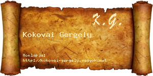 Kokovai Gergely névjegykártya